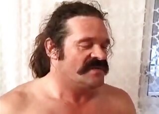 Man with long hair fucking a woman with a poop kink